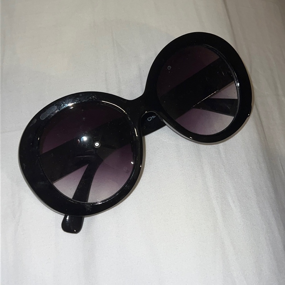 Vintage Black Round Circle Sunglasses